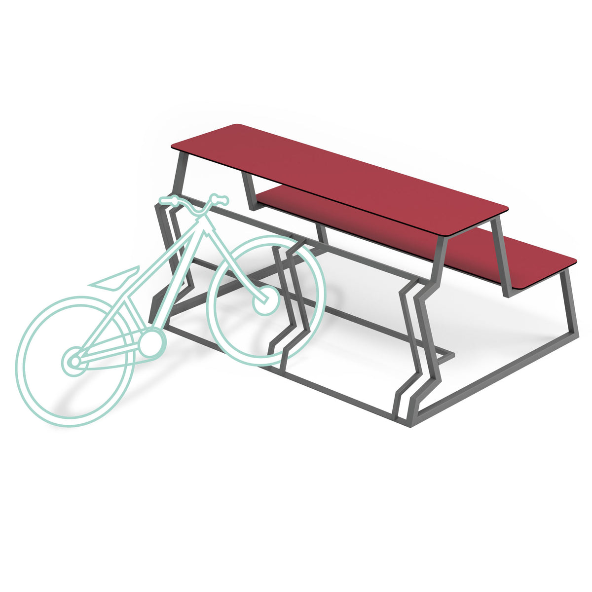 Tribüne mit Fahrradständer